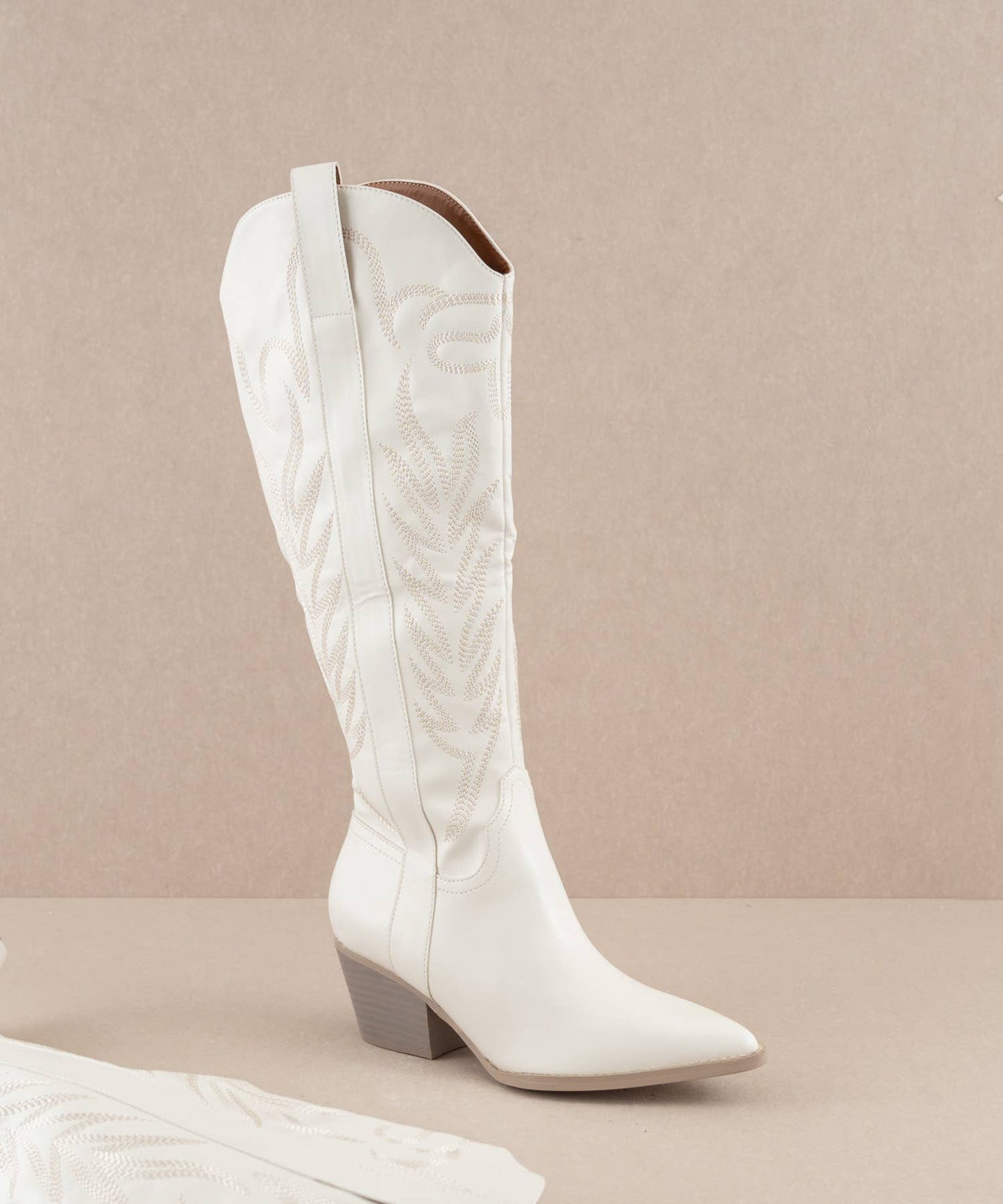 The Samara White | Embroidered Western Tall Boot