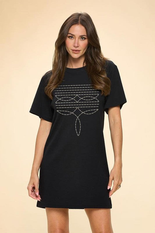 Boot Stitch T-Shirt Dress
