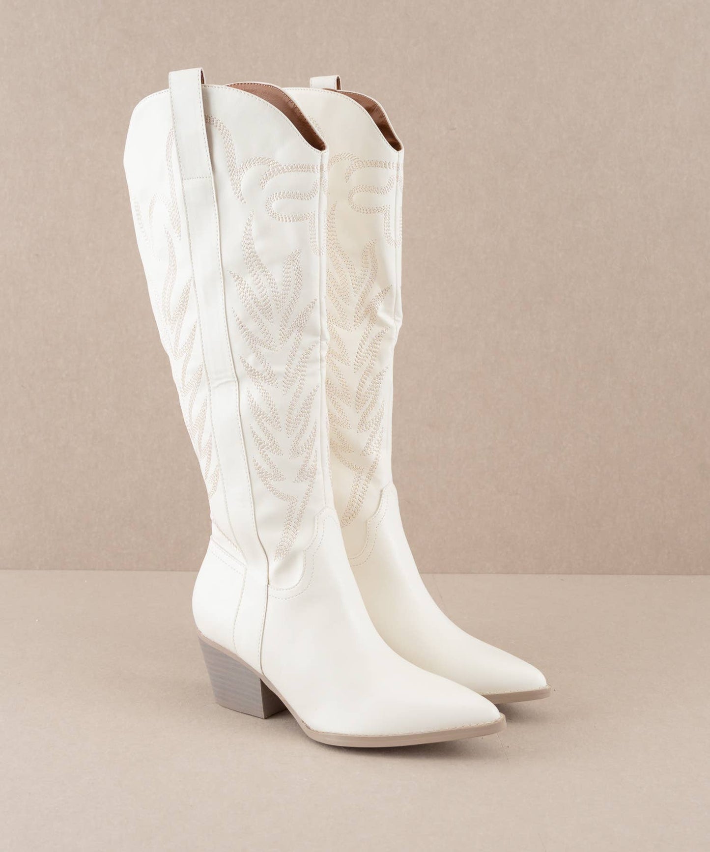 The Samara White | Embroidered Western Tall Boot