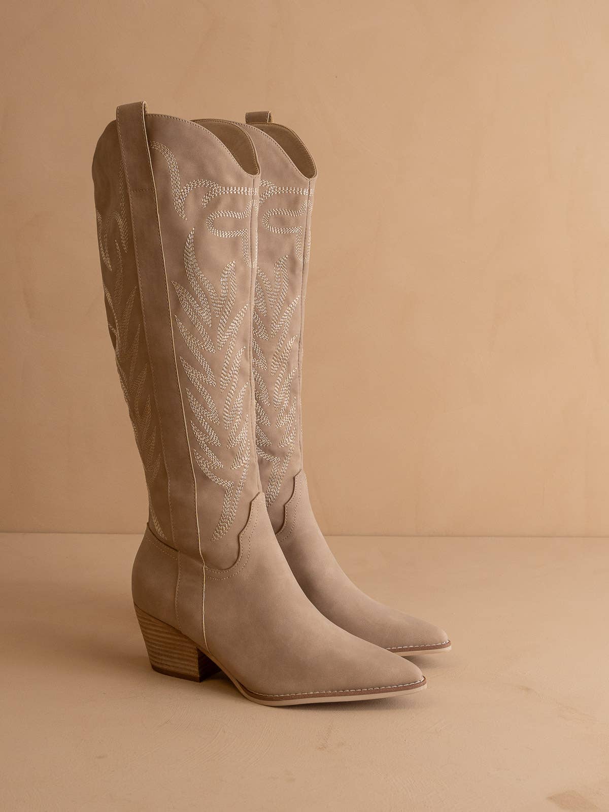 The Samara Cedar Wood | Embroidered Western Tall Boot