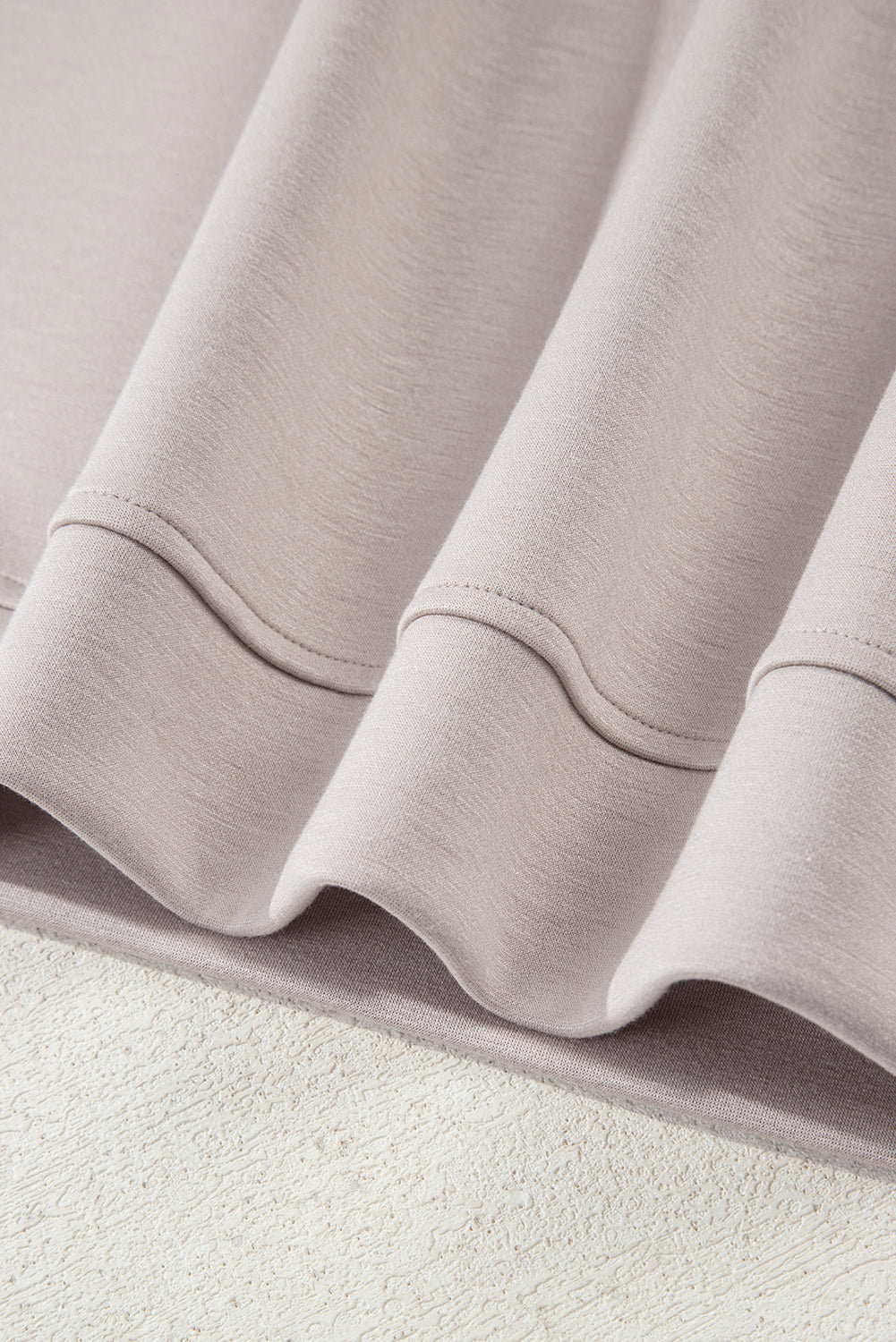 Jet Stream Solid Color Drop Shoulder Pullover Drawstring Mini Skirt Set