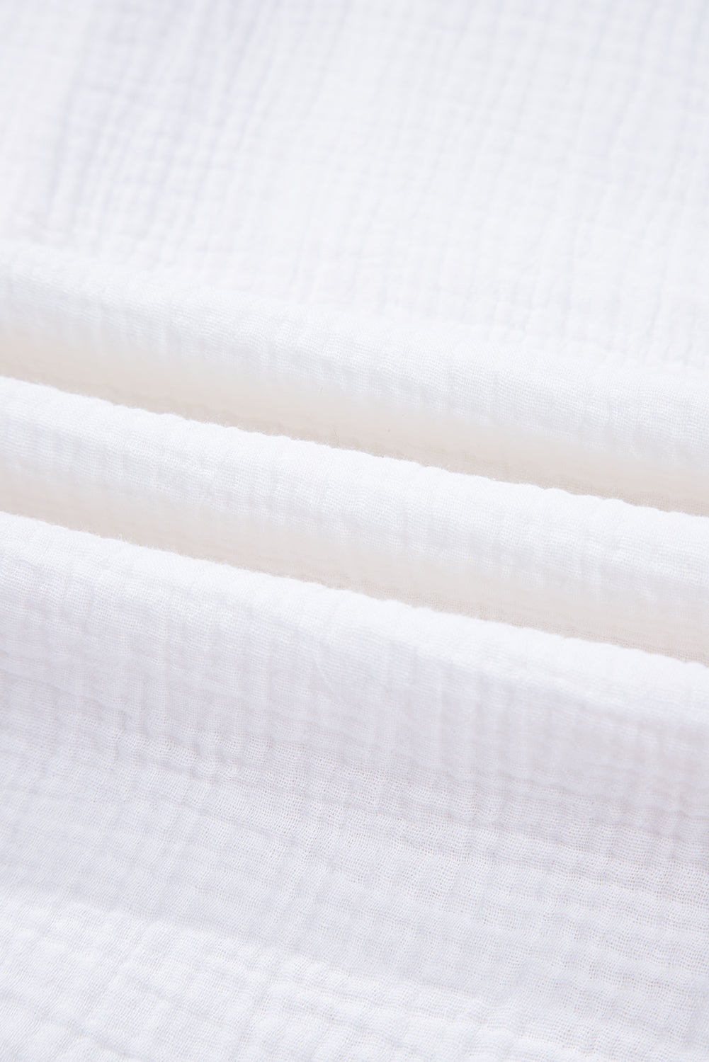 White Cotton Gauze Lace Patchwork Long Sleeve Shirt