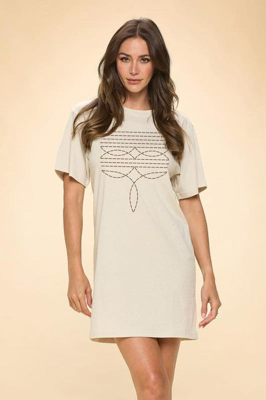 Boot Stitch T-Shirt Dress