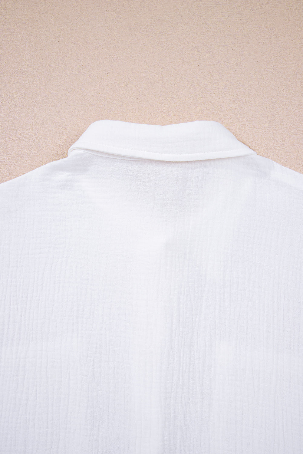 White Cotton Gauze Lace Patchwork Long Sleeve Shirt